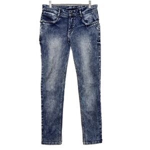COBB Italy‎ Jeans Mens Size 34 (Fit 32x32) Blue Acid Wash Slim Ultra Narrow Fit